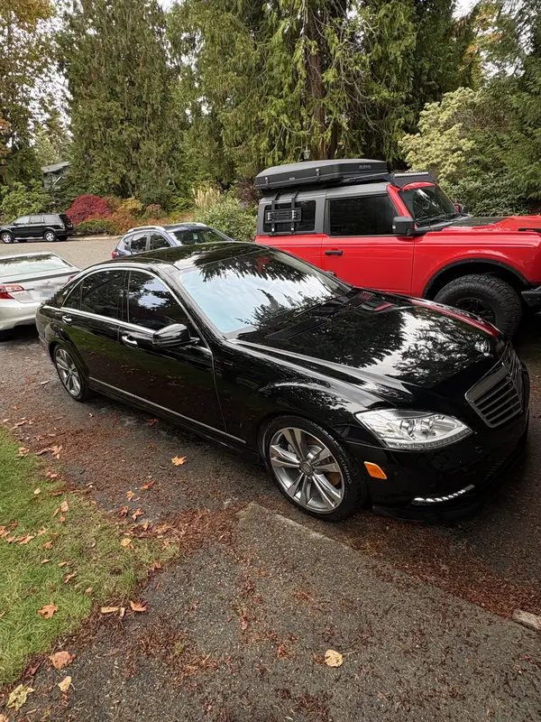 Black Mercedes-Benz S-Class after a detail in the Bothell area