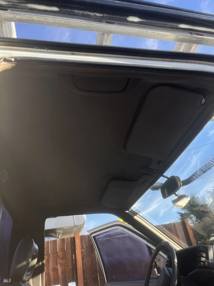Same pickup headliner clean after the detail